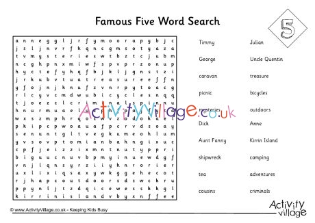 Famous Five word search