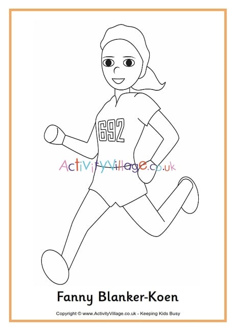 Fanny Blankers-Koen colouring page