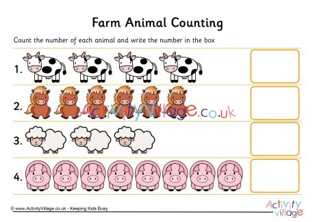 Farm animal counting 1