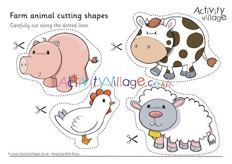 Farm Animal Cutting Shapes