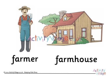 Farmer and Farmhouse Poster