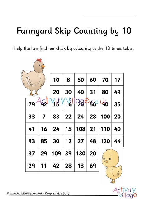 Farmyard Stepping Stones Skip Counting By 10