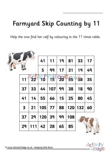 Farmyard Stepping Stones Skip Counting By 11