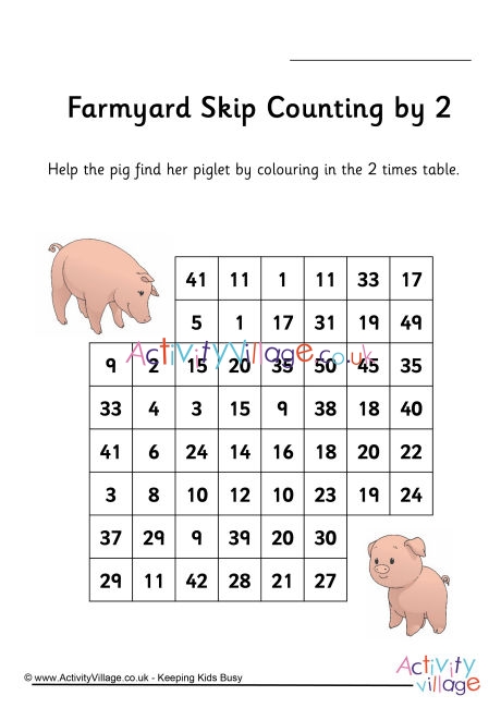 Farmyard Stepping Stones Skip Counting By 2