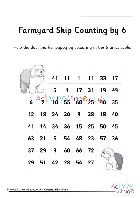 Farmyard Stepping Stones Skip Counting By 6