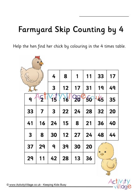 Farmyard Stepping Stones Skip Counting By 8