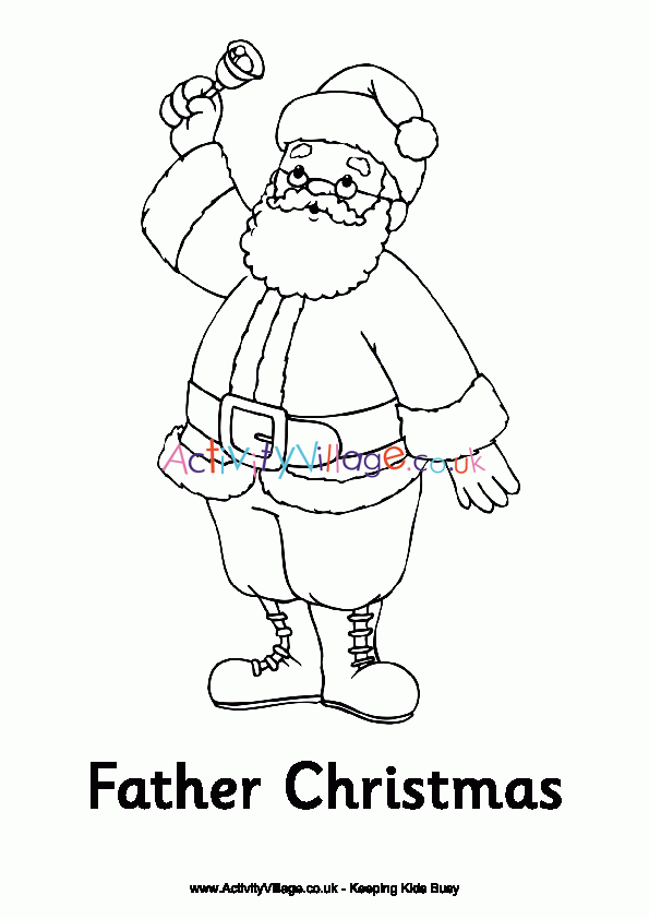 Father Christmas colouring page