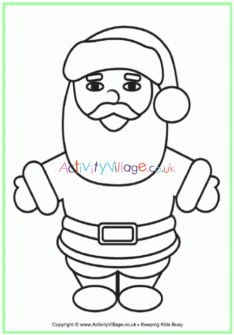 Father Christmas colouring page 2