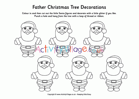 Father Christmas tree decorations