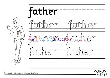 Father handwriting worksheet