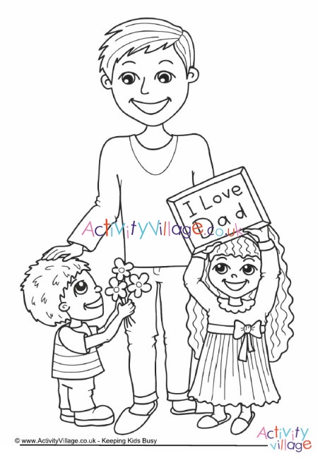 Father's Day colouring page