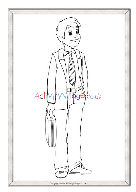 Father's Day frame colouring page