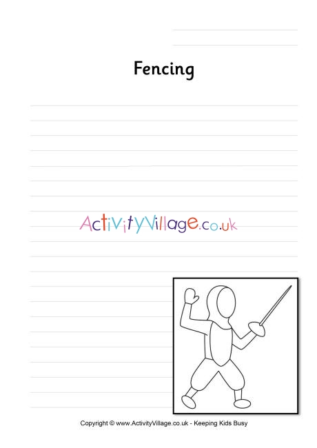 Fencing writing page