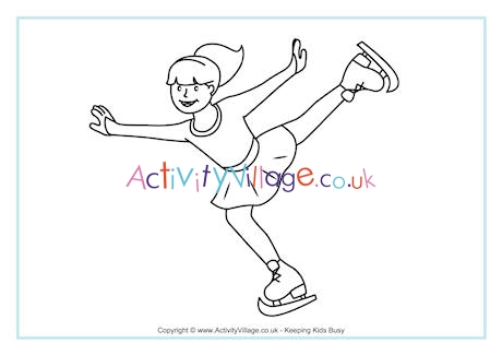 Figure Skating Colouring Page