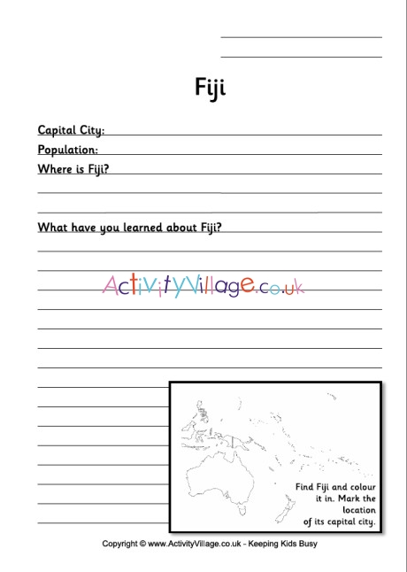 Fiji worksheet