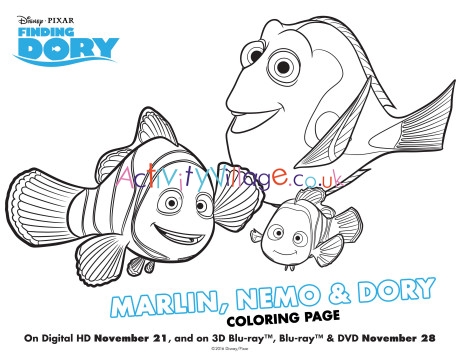 Finding Dory colouring page 1