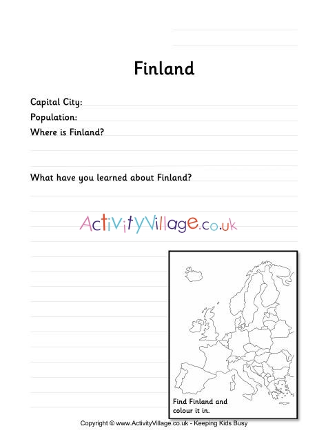Finland Worksheet
