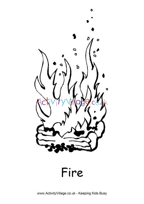 Fire colouring page
