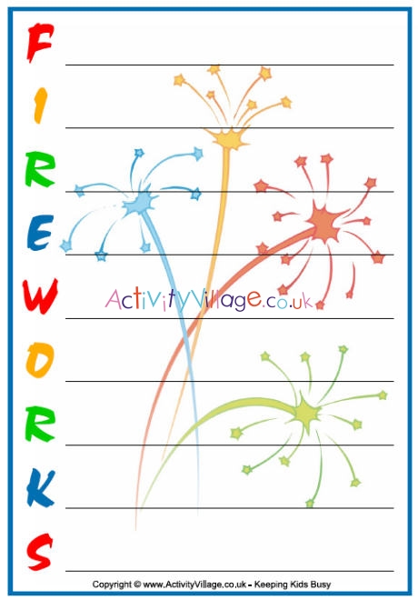 Fireworks acrostics