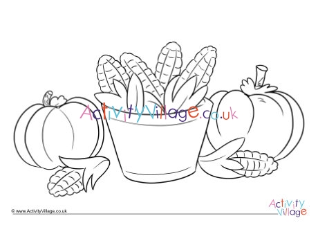 First Thanksgiving offering colouring page