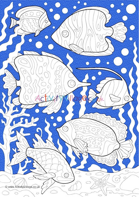 Fish Doodle Colour Pop Colouring Page