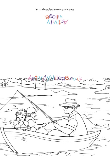 Fishing with Grandpa colouring card