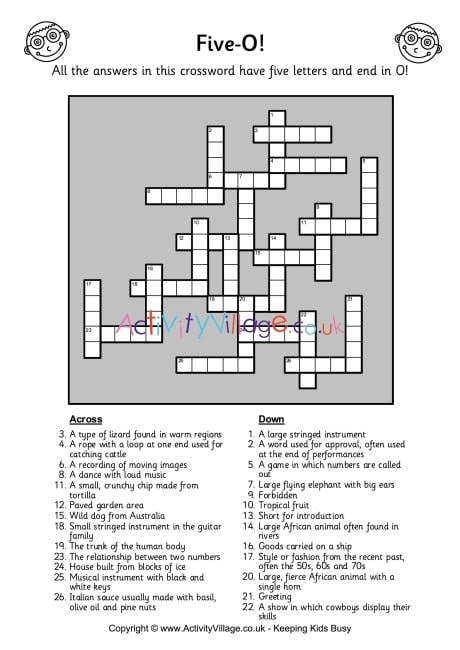 Five-O crossword