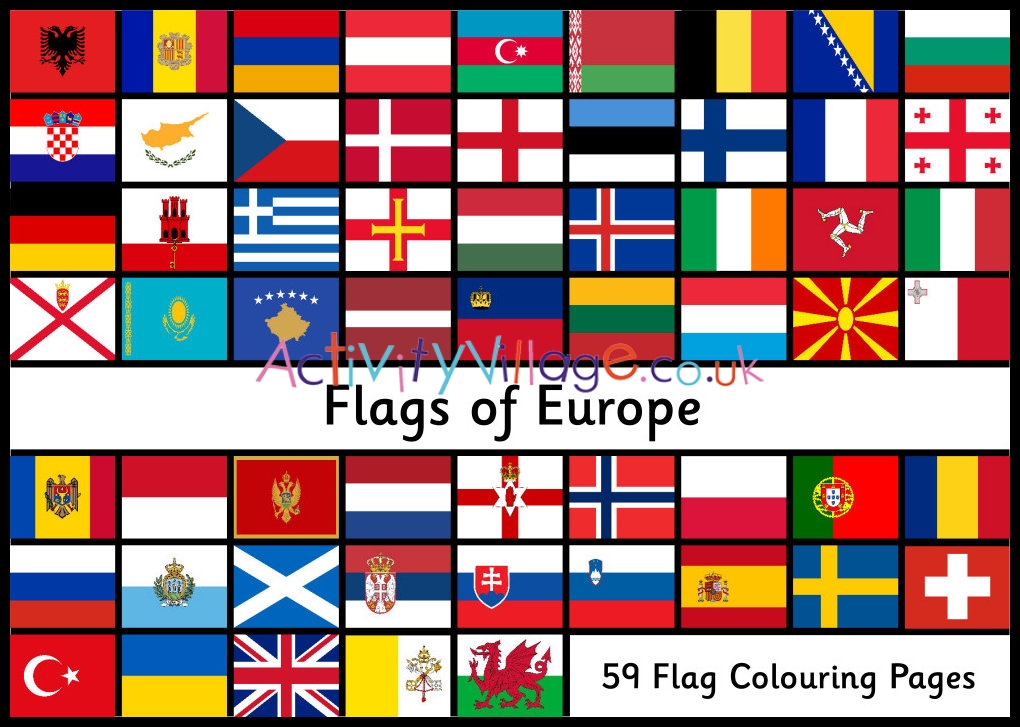 All Flags of Europe colouring pages