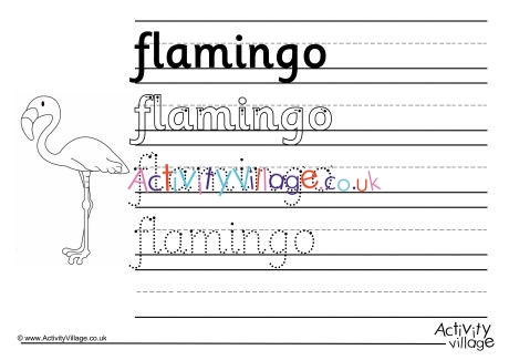 Flamingo Handwriting Worksheet