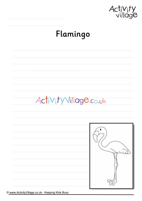 Flamingo Writing Page