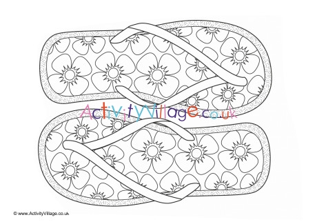 Flip Flops Colouring Page