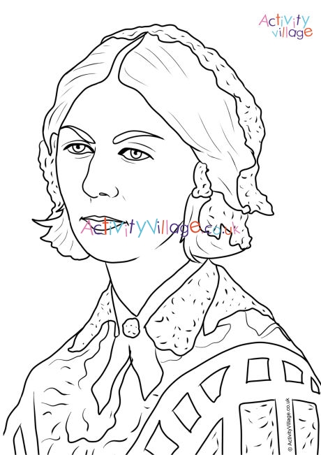 Florence Nightingale colouring page 2