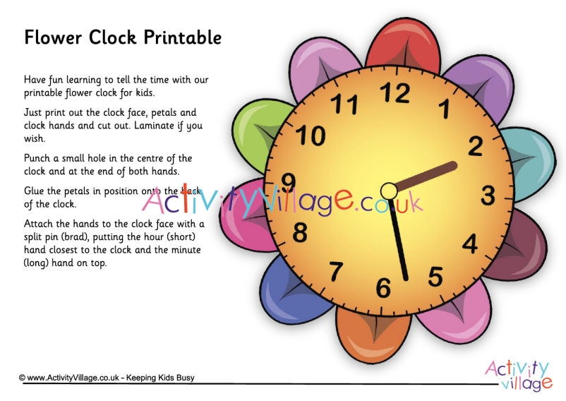 Flower clock printable