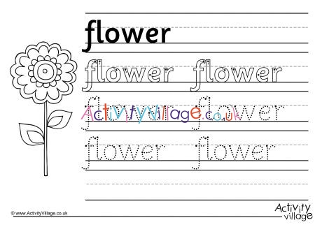 Flower Handwriting Worksheet