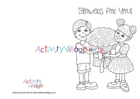 Flowers for you colouring card