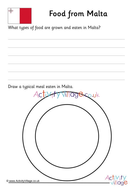 Food From Malta Worksheet