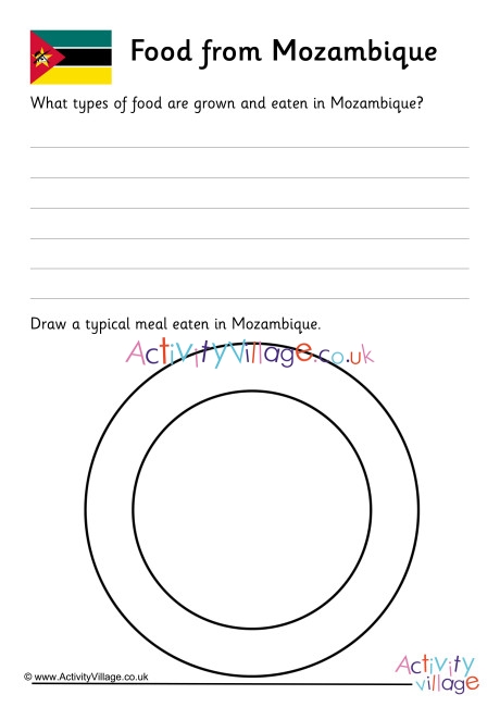 Food From Mozambique Worksheet