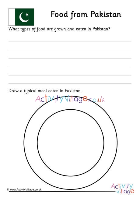 Food From Pakistan Worksheet