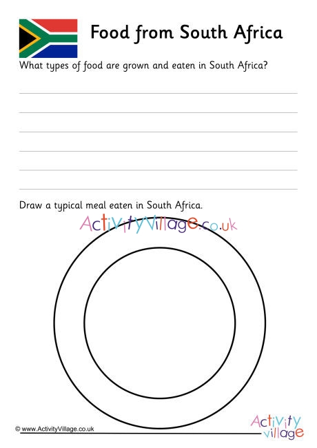 Food From South Africa Worksheet