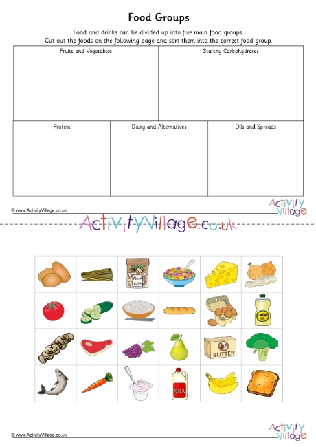 Food group sorting activity