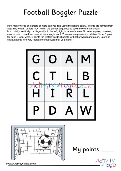 Football Boggler Puzzle