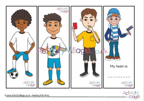 Football characters bookmarks