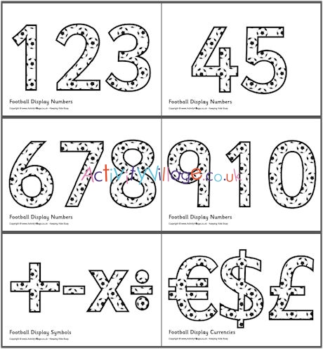 Football display numbers