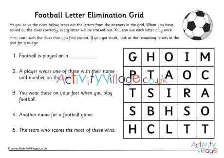 Football Letter Elimination Grid
