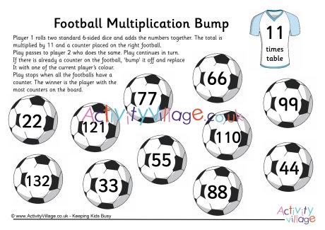 Football multiplication bump - 11 times table