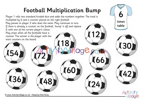 Football multiplication bump - 6 times table
