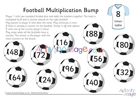 Football Multiplication Bump - 8 Times Table