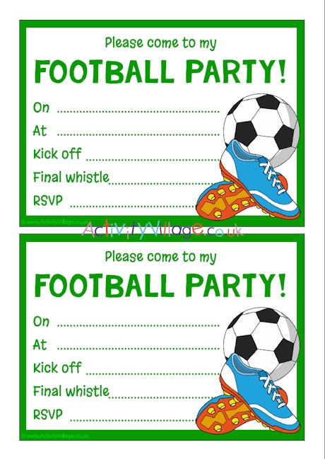 Football party invitations