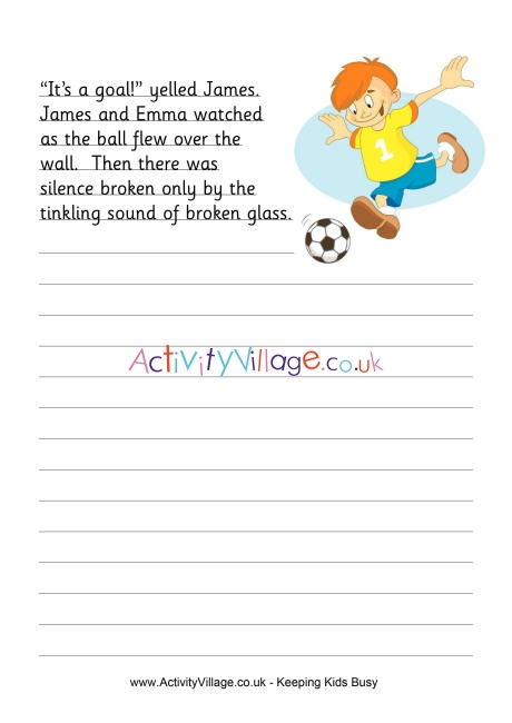 Football story starter - broken glass