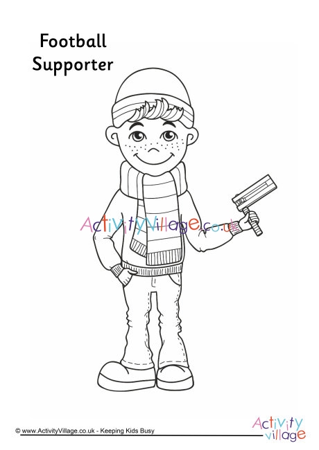 Football supporter colouring page